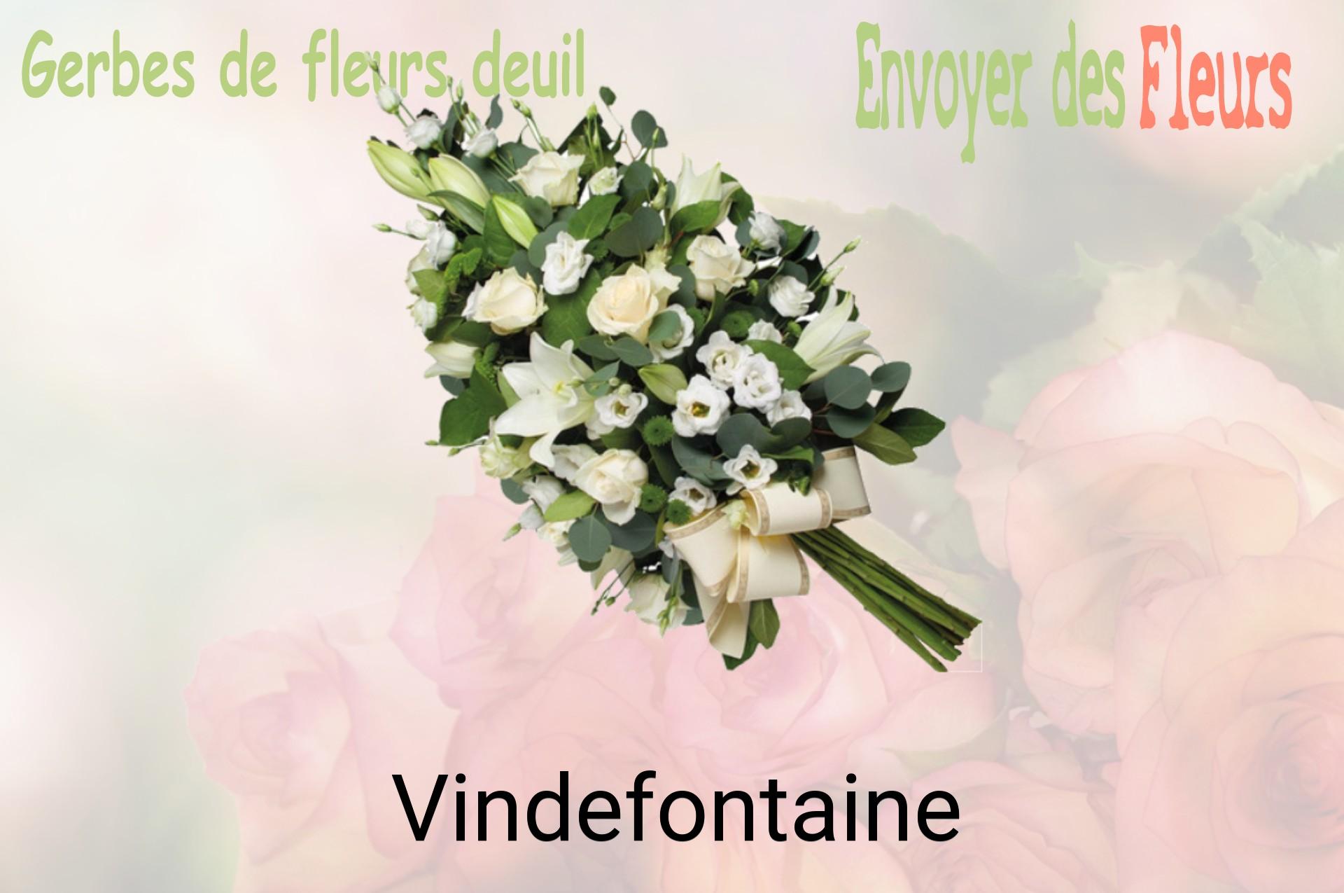 Gerbe de fleurs de deuil livrée à Vindefontaine